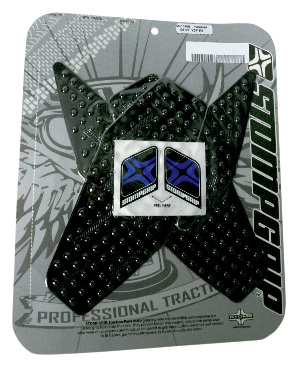 STOMPGRIP YZF-R6 08-16 タンクパッド Stompgrip - Kawasaki Ninja ZX-6R 07-08 Tank Grips (0032)