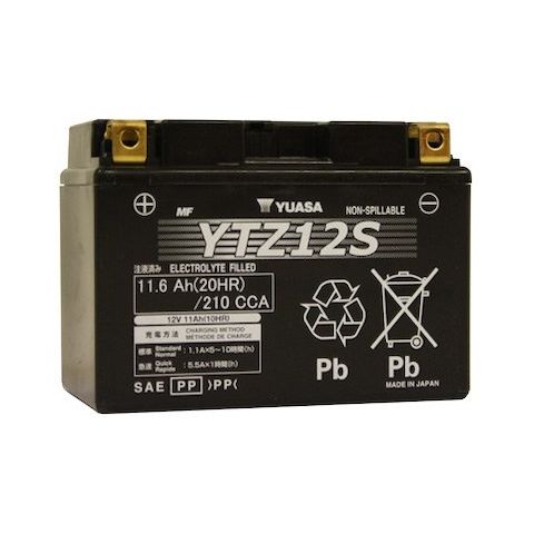 Yuasa YTZ12S Factory Activated AGM High Performance Battery