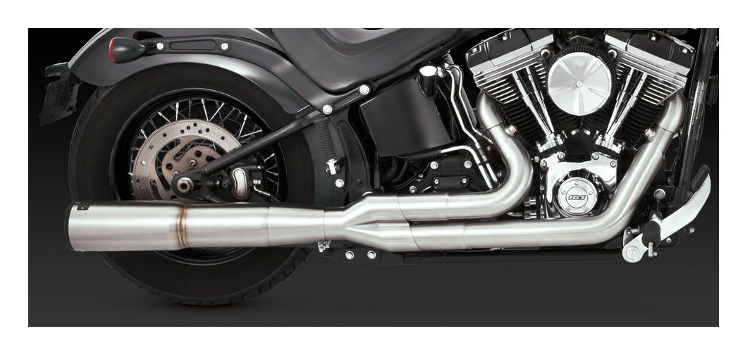 Vance & Hines Stainless Hi-Output 2-Into-1 Exhaust For Harley