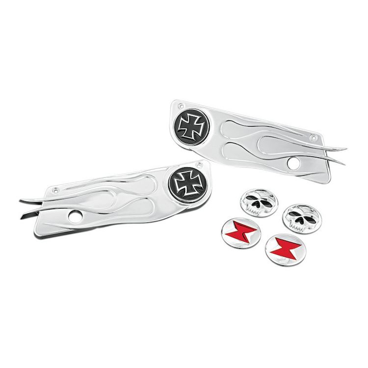 Kuryakyn Flame Saddlebag Latch Covers For Harley Touring 19932013