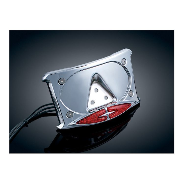 Kuryakyn Curved Laydown License Plate Frame With LED Lights