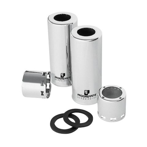 Progressive Chrome 412 Rear Shock Covers For Harley 1984-2025
