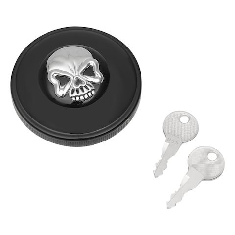 Drag Specialties Screw-In Locking Skull Gas Cap For Harley 1996-2018