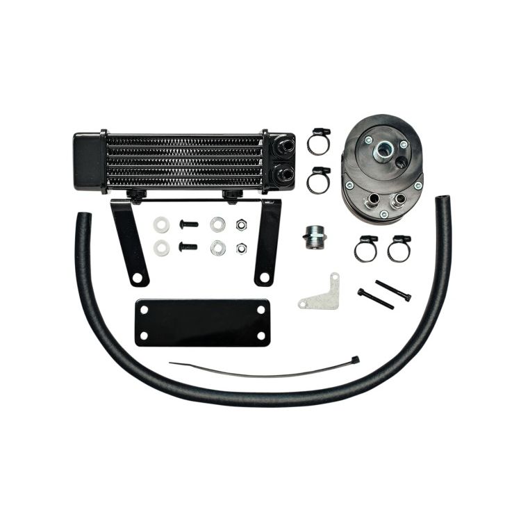 Jagg Horizontal Low Mount Oil Cooler Kit For Harley Softail 20002017