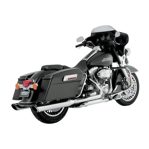 Vance & Hines 4" Round Twin Slash Slip-On Mufflers For Harley Touring 1995-2025