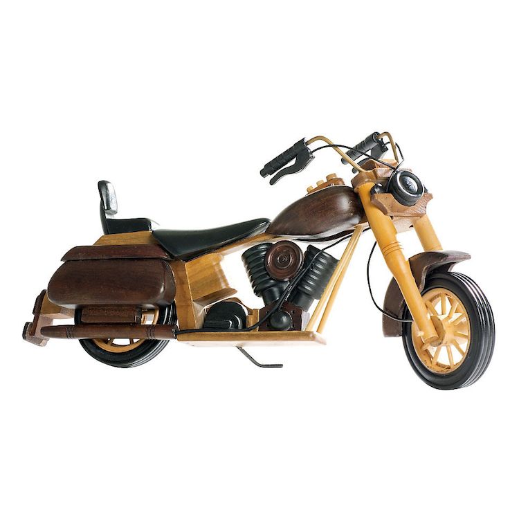 Wheelies Wooden Vintage Bagger Motorcycle Model