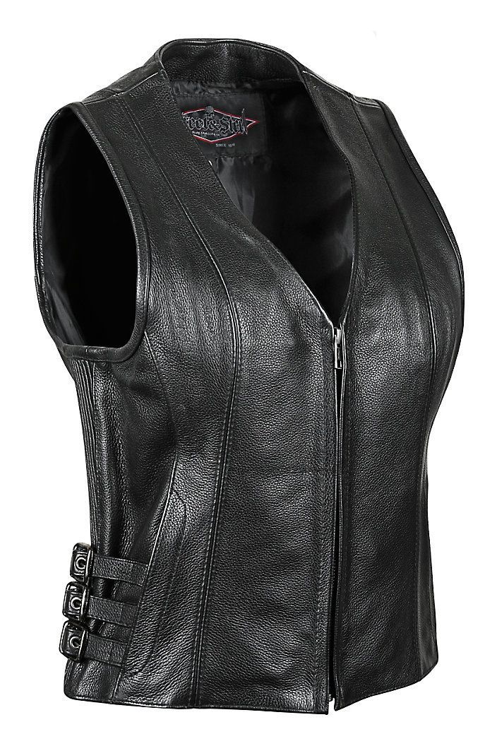 Street & Steel Dark Star Women's Leather Vest (SM) Cycle Gear