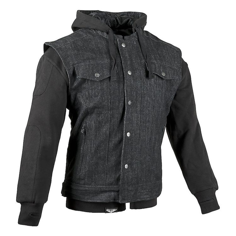 half black half white denim jacket