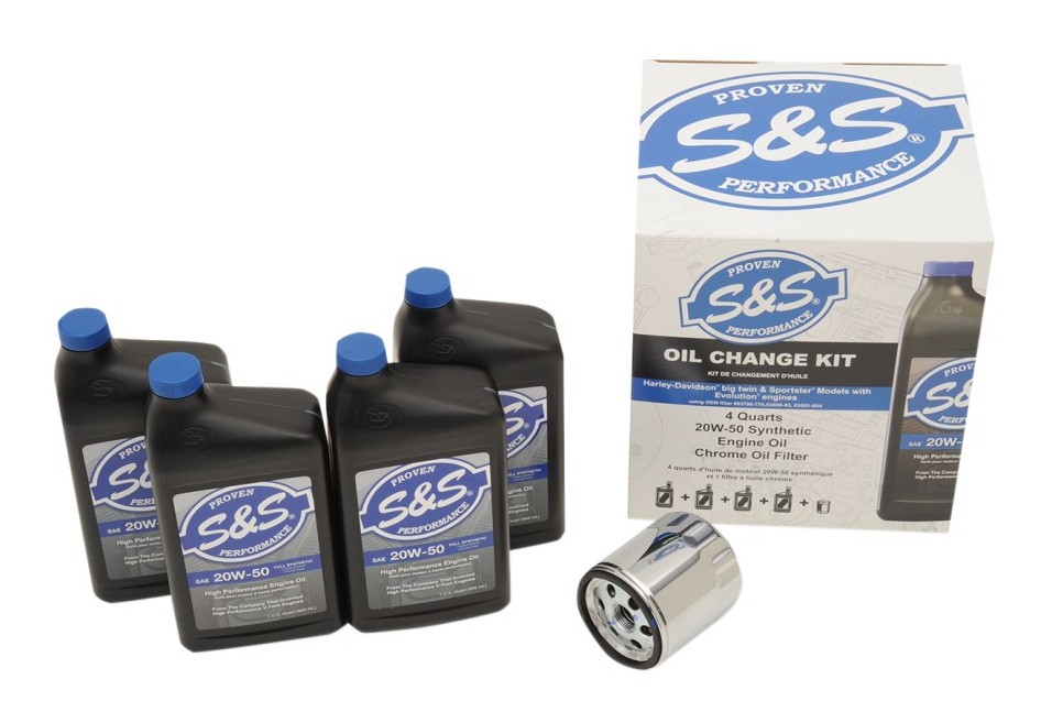 S&S Cycle Synthetic Oil Change Kit For Harley Cycle Gear
