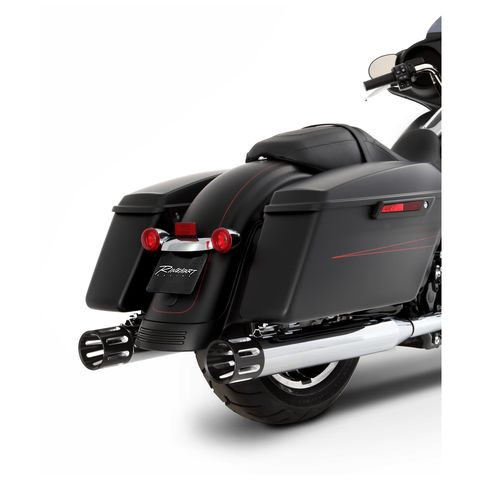 Rinehart 4" Slotted Slip-On Mufflers For Harley Touring / Trike