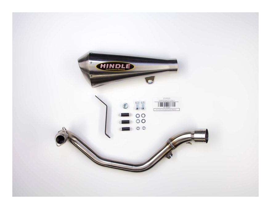 Hindle EVO Megaphone Exhaust System Kawasaki Z125 Pro 2017