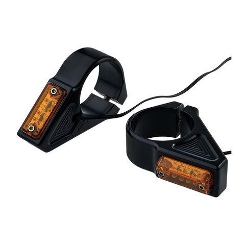 Joker Machine Fork Mount Rectangle Turn Signals For Harley