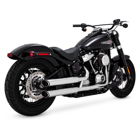 Vance & Hines 3" Round Twin Slash Slip-On Mufflers For Harley