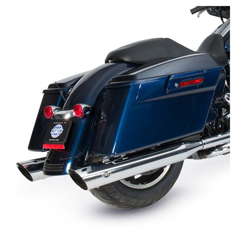 S&S Cycle 4" Slash Down Slip-On Mufflers For Harley Touring