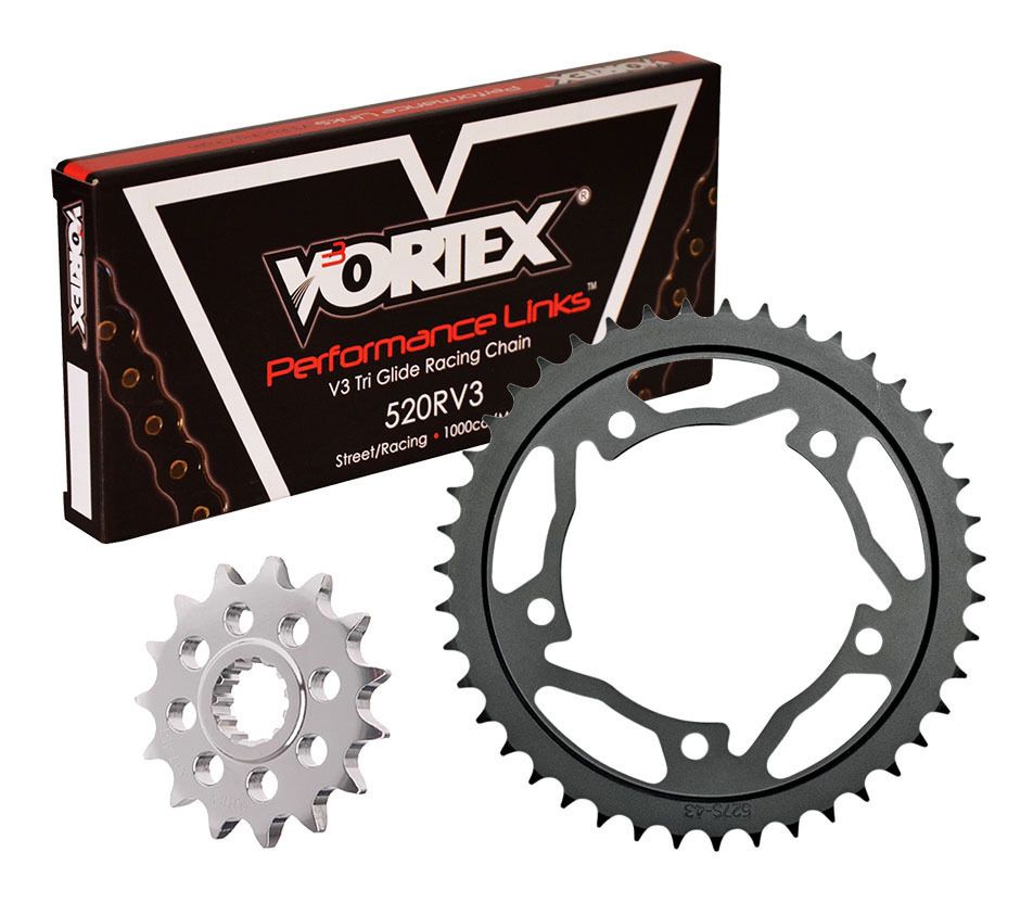 Vortex V3 HFR Quick Accel Chain And Sprocket Kit Yamaha FZ6R 2011