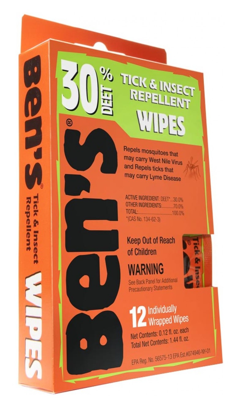 Ben's 30 DEET Tick & Insect Repellent Wipes Cycle Gear