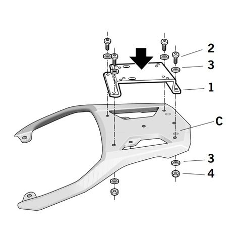Shad Top Case Rack Suzuki V-Strom 650 / 1000 / Kawasaki KLV1000 2002-2013