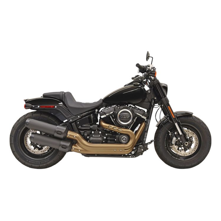 Bassani 4" Performance Slip-On Mufflers For Harley Softail Fat Bob 2018-2023