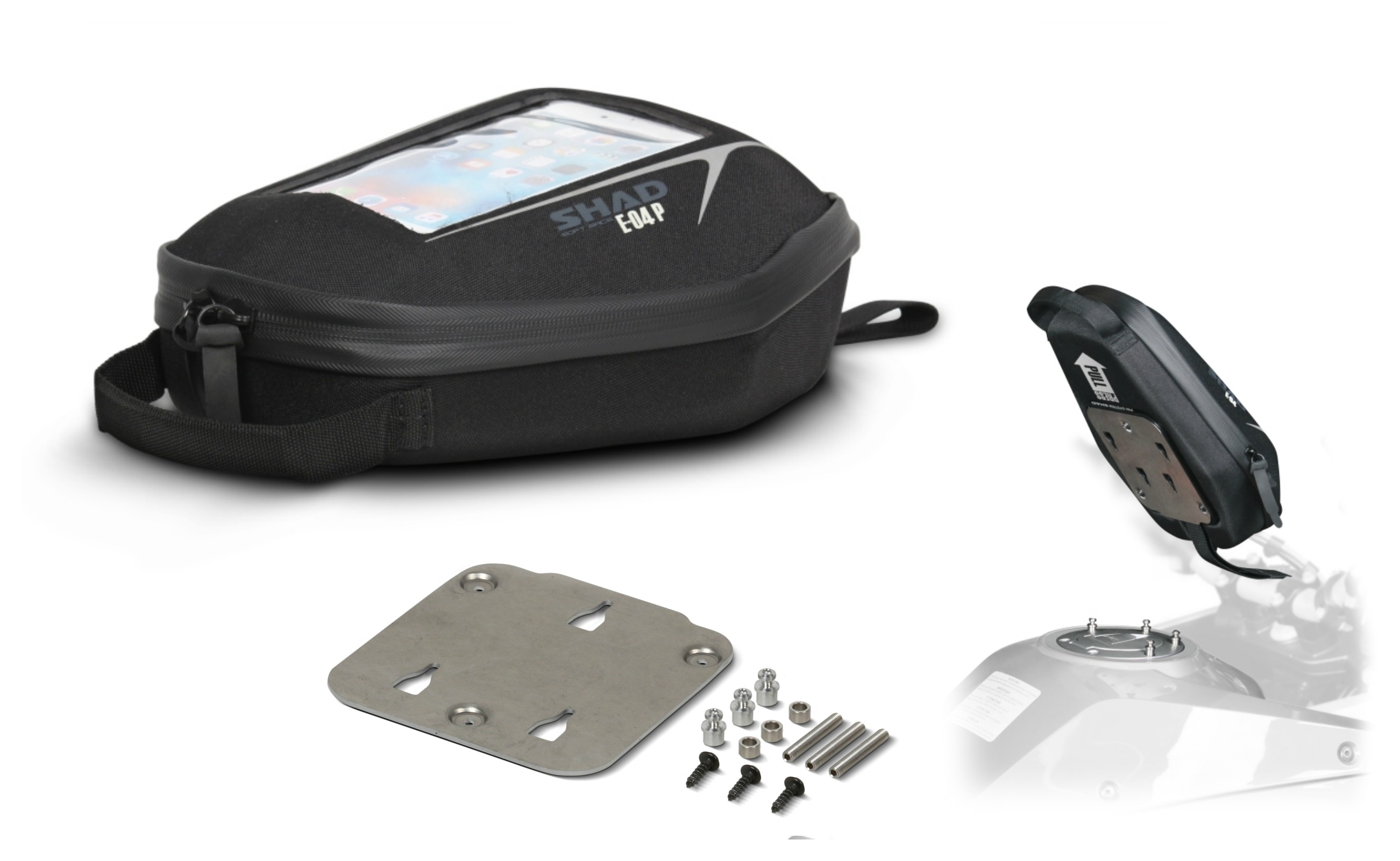 Shad E04P Tank Bag And PIN System Kit Cycle Gear