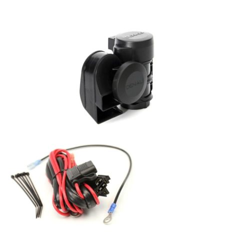 Denali SoundBomb Compact Dual-Tone Air Horn For Motorcycles - 120dB, Very Loud, Black