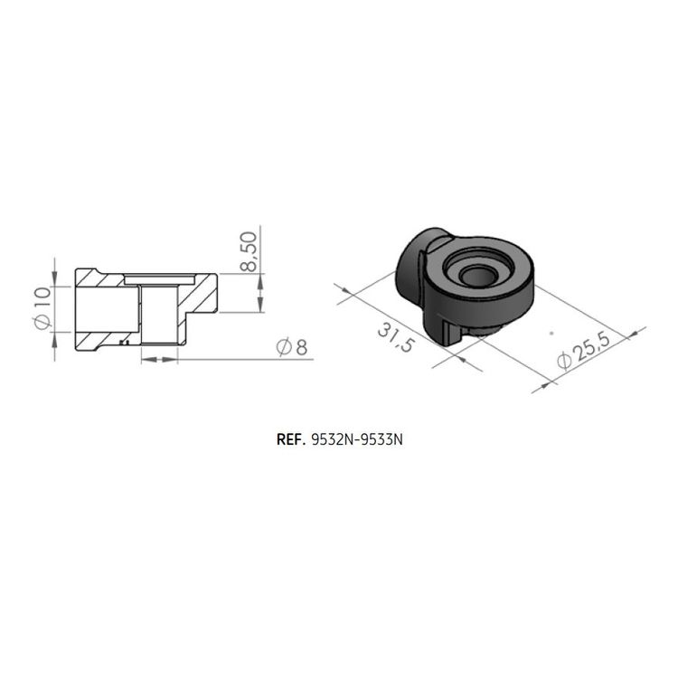 Puig Perch Mirror Adapter BMW R NineT Racer 2017-2020