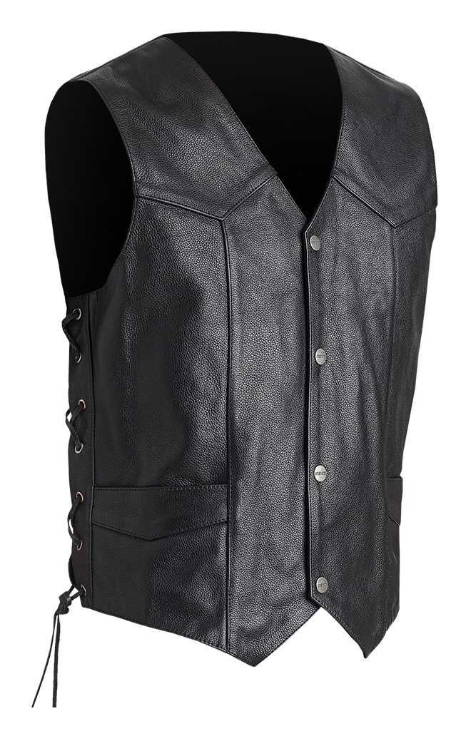 street and steel leather vest