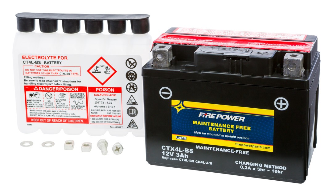 Fire Power Maintenance Free Battery CTX4L-BS - Cycle Gear