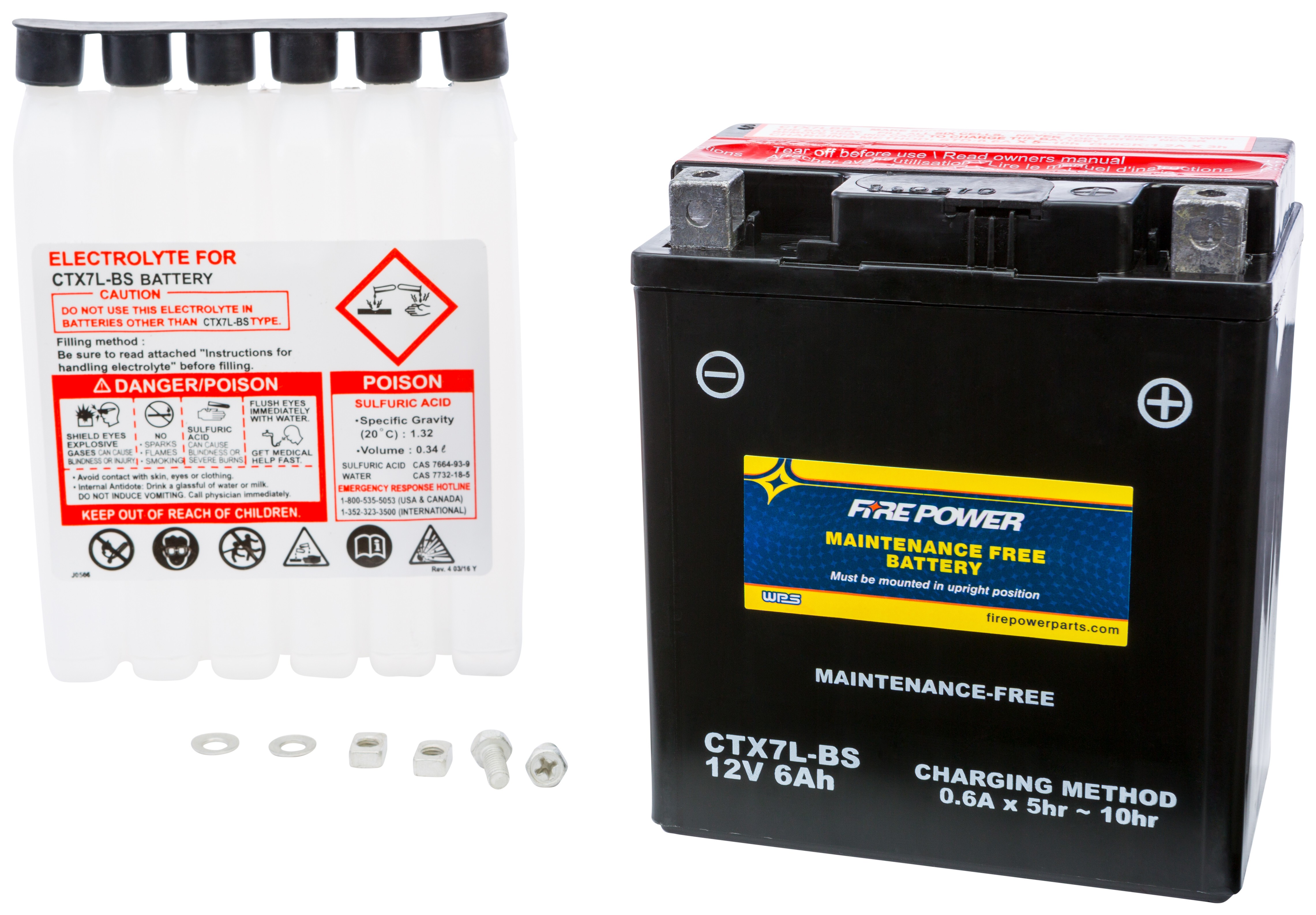 Fire Power Maintenance Free Battery CTX7L-BS