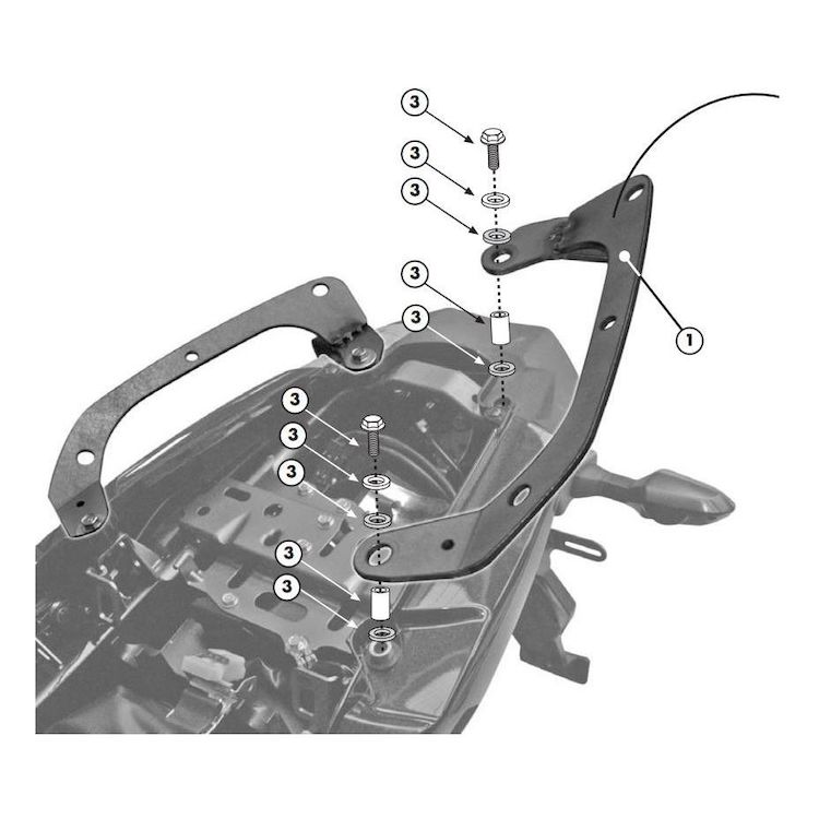 Givi 4103KIT / 450KIT Brackets For Side Case Racks Kawasaki Versys 650 2010-2014 4103KIT [Previously Installed]