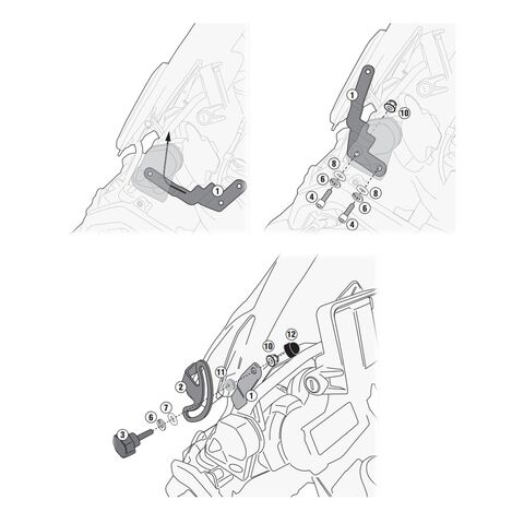 Givi D5131KIT Windshield Fit Kit BMW R1250GS Adventure 2019-2024