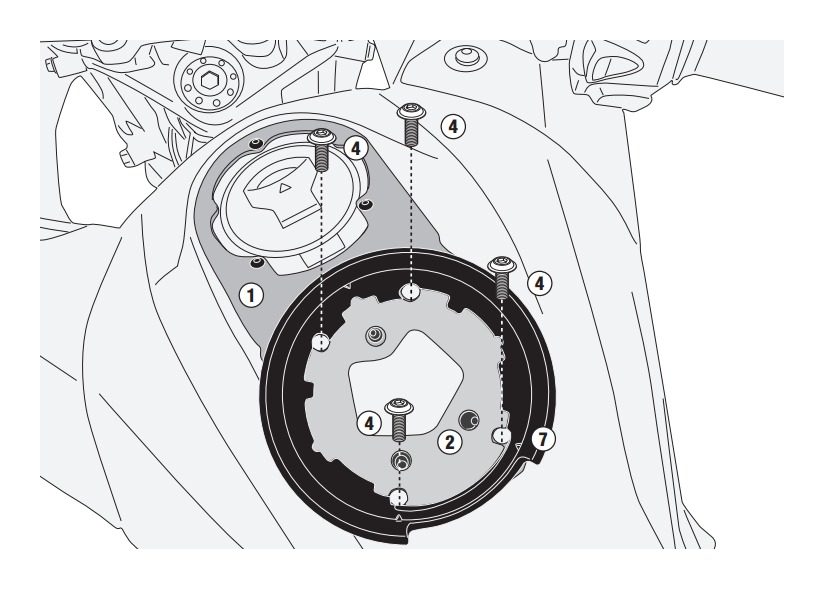 Givi Tanklock Bike Specific Flange Honda CB500X / NX500 2019-2026