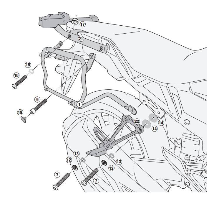 Givi PLX1171 V35 / V37 Side Case Racks Honda CB500X / NX500 2019