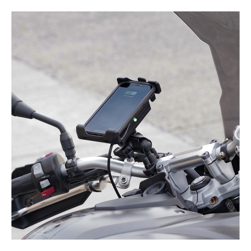 RAM Mounts U-Bolt Quick-Grip Mount With Wireless Charging Cycle Gear