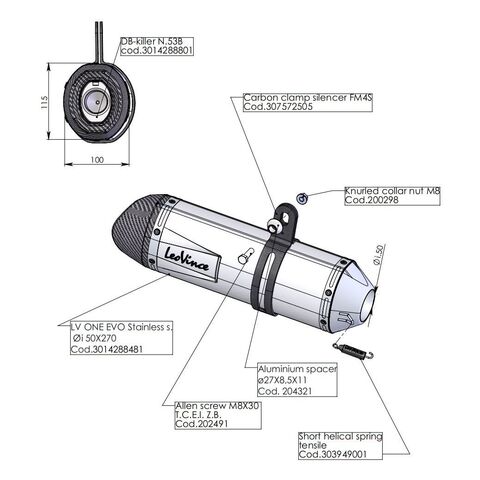 LeoVince LV One EVO Weld-On Muffler 