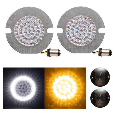 HogWorkz Halomaker 1157 Flat Style LED Front Turn Signals For Harley 1986-2025