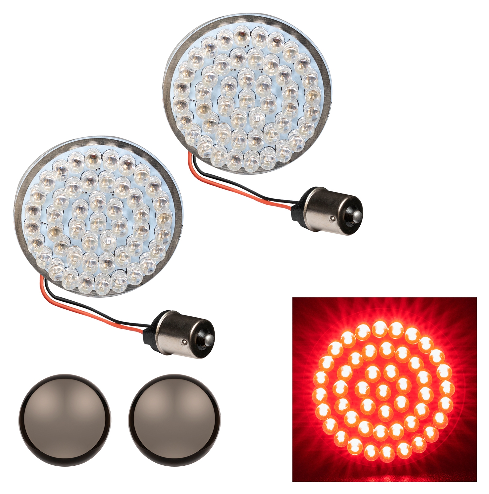 HogWorkz Halomaker Bullet Style LED Rear Turn Signal Inserts For Harley 2001-2025
