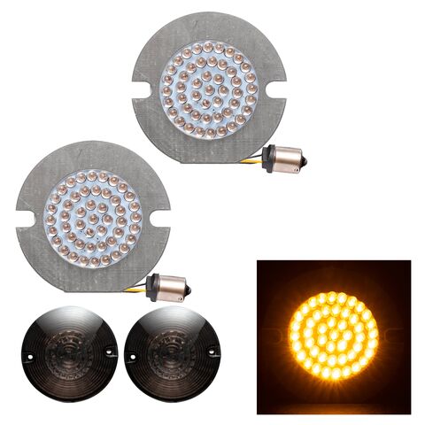 HogWorkz Halomaker 1156 Flat Style LED Rear Turn Signals For Harley 1986-2025