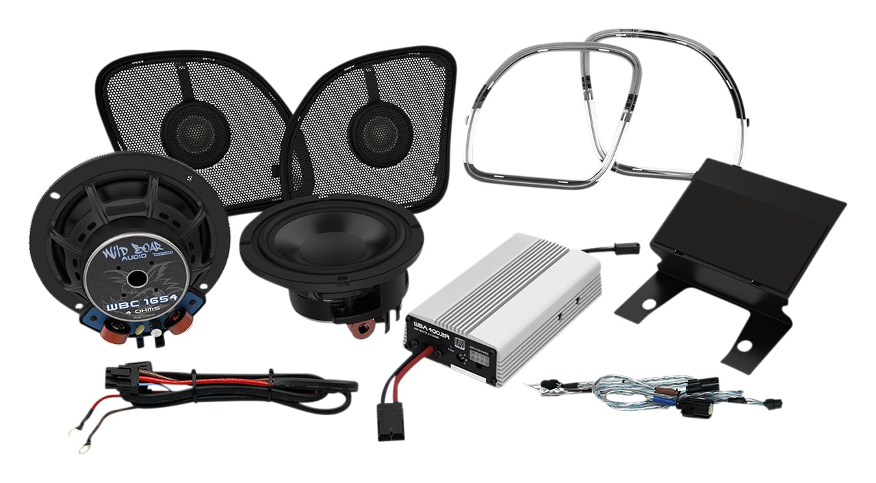 Wild Boar By Hogtunes 6.5" Speakers & 400 Watt Amp Kit For Harley Road
