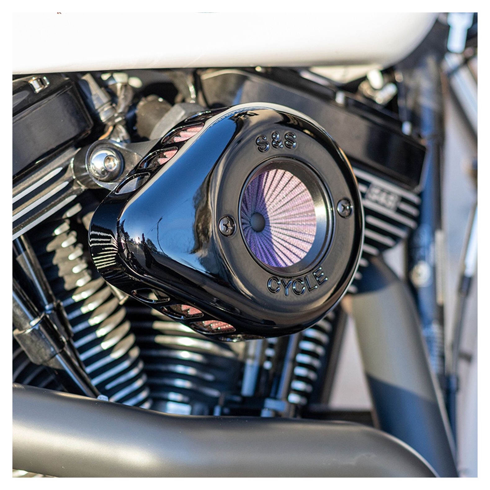 Air Filter S＆Sサイクル1700305Bティアドロップエアクリーナーキットクロム S S Cycle 1700305B