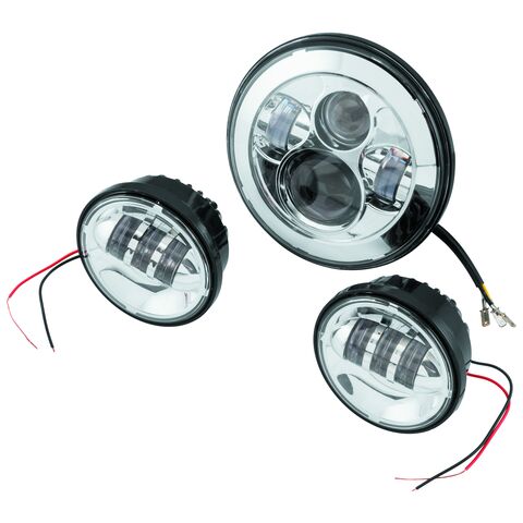 Letric Lighting Co. 7" LED Premium Headlamp w/ 2 4.5" Passing Lamps For Harley 1997-2026