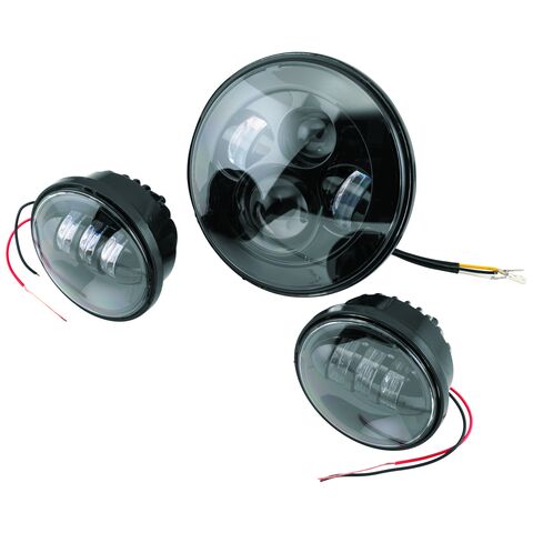 Letric Lighting Co. 7" LED Premium Headlamp w/ 2 4.5" Fog/Passing Lamps For Indian 2014-2025