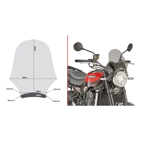 Givi A4124A Windshield Fit Kit Kawasaki Z900RS 2018-2025