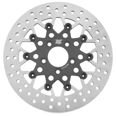 Twin Power Black Floating Mesh Rear Rotor For Harley Touring 2008-2025