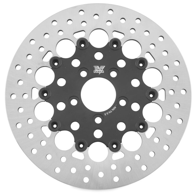 Twin Power Black Floating Hole Rear Rotor For Harley Touring 2008-2025