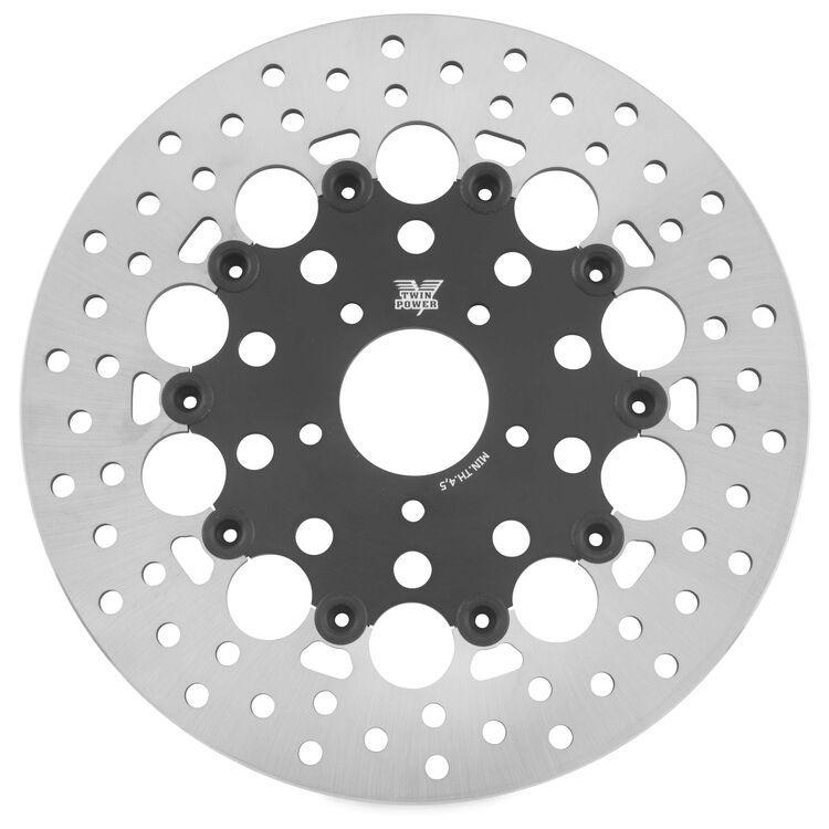 Twin Power Black Floating Hole Front Rotor For Harley 2006-2025