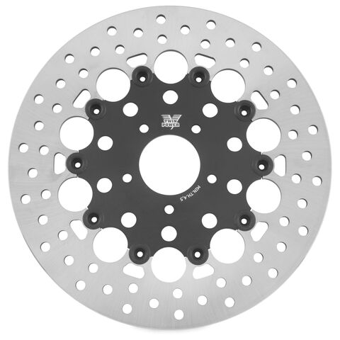 Twin Power Black Floating Hole Front Rotor For Harley