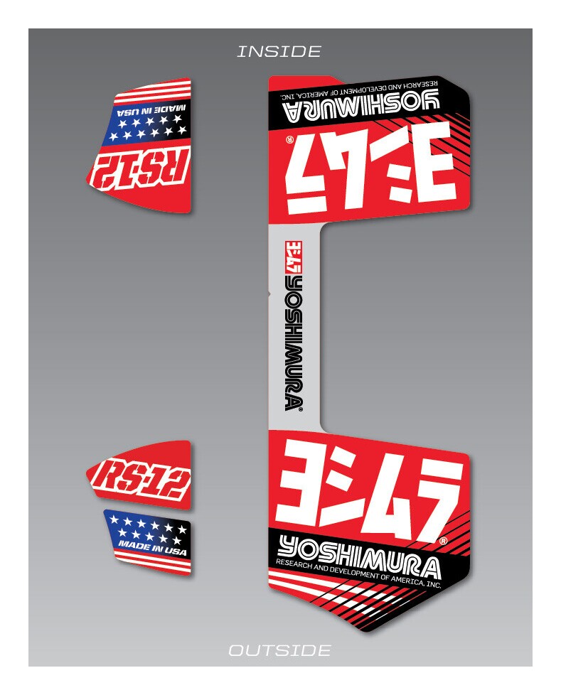 Yoshimura RS-12 Replacement Muffler Decal Set - Cycle Gear
