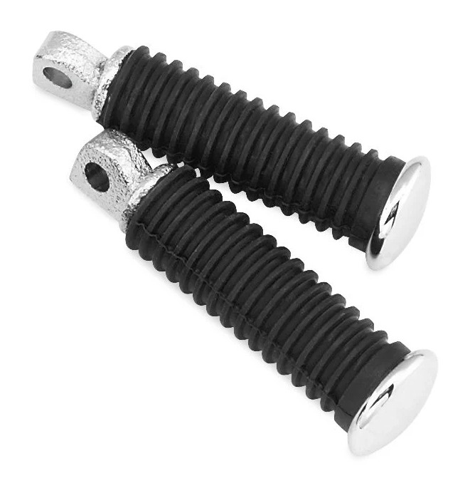 Biker's Choice Chrome Cap Male Mount Foot Pegs For Harley Cycle Gear