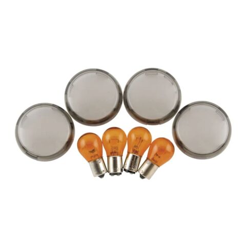 Biker's Choice Smoked Bullet Style Turn Signal Lens Kit For Harley 2001-2017