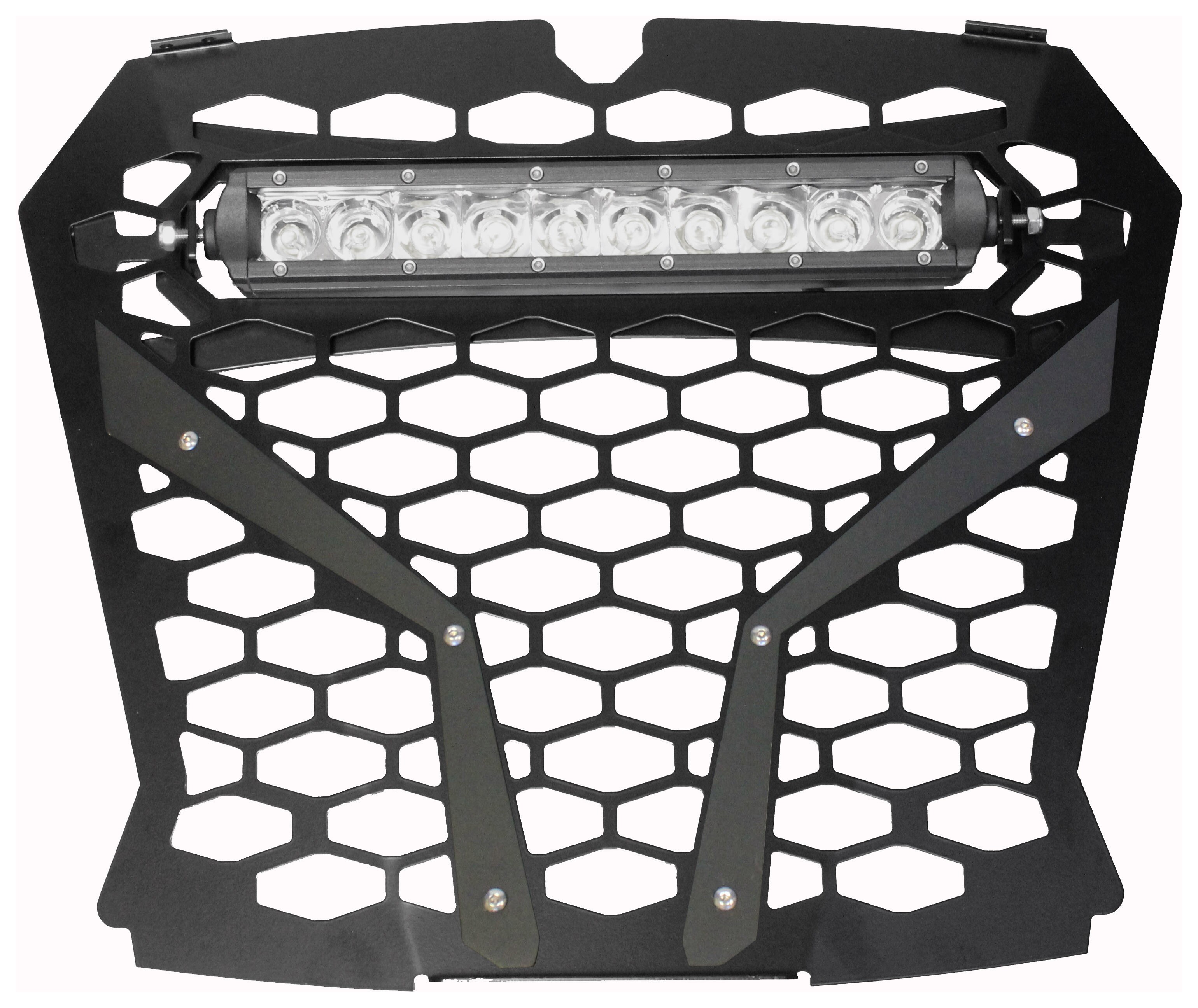 Modquad Front Grill Insert With 10" LED Light Bar Polaris RZR XP Turbo